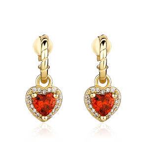 New Luxury Four Color Heart Cubic Zirconia Wedding Hoop Earrings Women Eternity Love Earring Engagement Fashion Jewelry Earrings