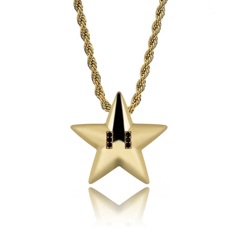 Hip Hop Star Pentagram Pendant Necklace Iced Out Micro Pave Bling Cubic Zircon Stones Men Jewelry Gifts Fashion Jewelry Pendants