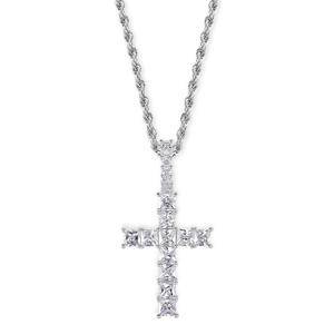 New Mini Baguette Cross Pendant Necklaces Square Cubic Zircon Antique Cross Hip Hop Rock Jewelry Fashion Jewelry Pendants Charms