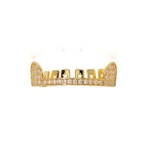 Wholesale Bling CZ Zircon Hip Hop Grillz For Teeth Fashion Light Up Body Jewelry Man Iced Out Fang Mouth Teeth Top Bottom Grills