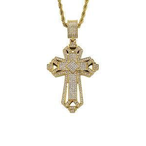 New Waterproof Stainless Steel Gold Plated Christ Cross Pendant Jewelry Religious Christian Jesus Cross Pendant Necklace Jewelry