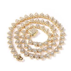 7mm Tennis Chain Link Heart Shape Cluster Chains Brass Iced Out CZ Snap Clasp Hip Hop Tennis Necklace Fashion Jewelry Body Chain