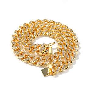 New 12mm Hip Hop Miami Cuban Link Chain Iced Out CZ Choker Zircon Ice Cuban Chain Necklace Gold Rhodium Plated Women Men Jewelry