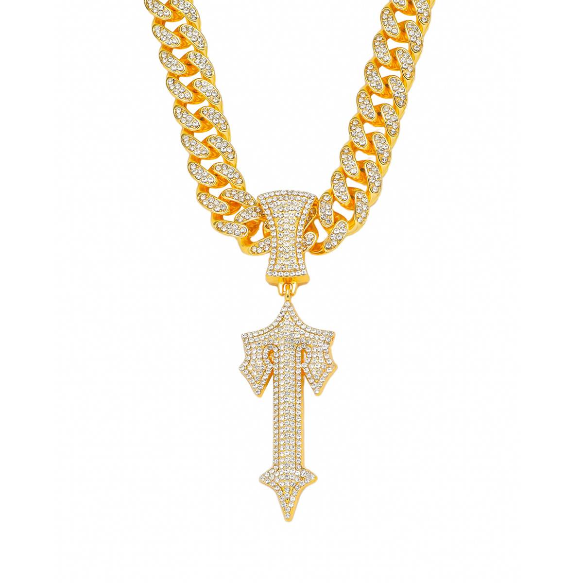 New sword full diamond pendant hip-hop necklace solid alloy hip-hop jewelry cross-border trend men's necklace