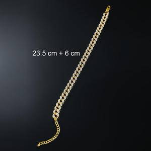 Fashion Hip-Hop Full Diamond Cuba Chain Anklet Trend Foot Jewelry For Men And Women Diamond Fashion Accessories.