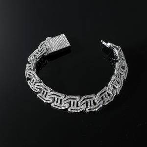 Fashion Hip-Hop Hipster H Letter Hollowed Out Cuba Chain Jewelry Diamond Bracelet Men And Women Jewelry Party Special.